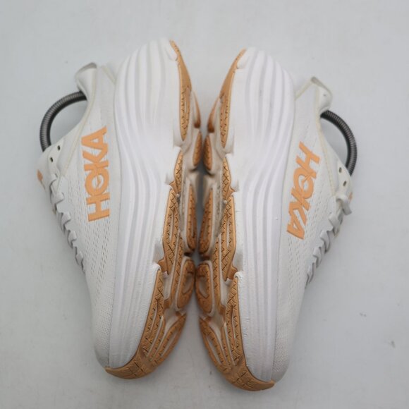 Hoka One One Bondi 8 Women's Size 8 B White Cantaloupe Athletic Running Sneakers - Picture 8 of 11